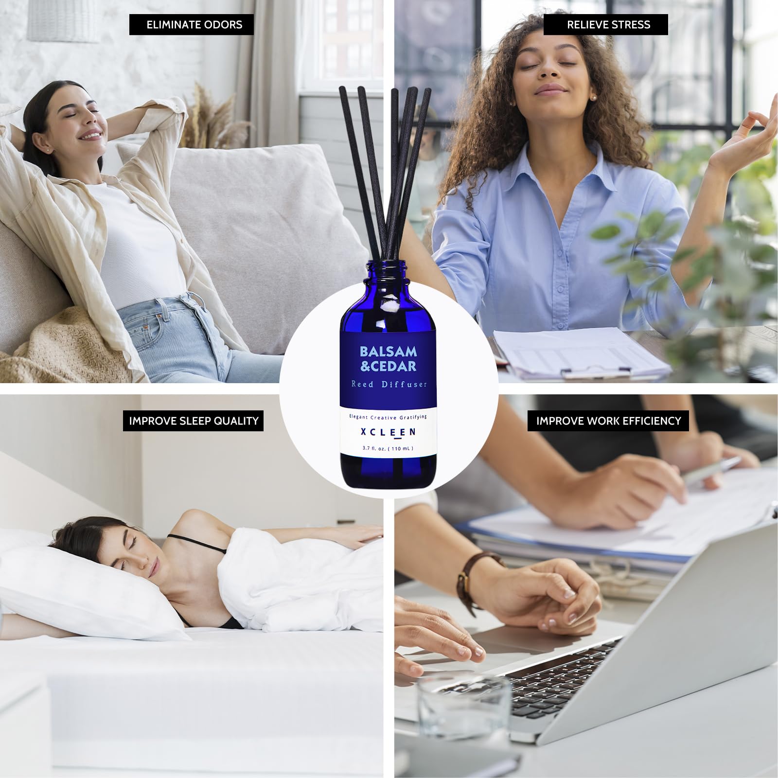 Amazon.com: Xcleen Reed Diffusers for Home, Balsam & Cedar